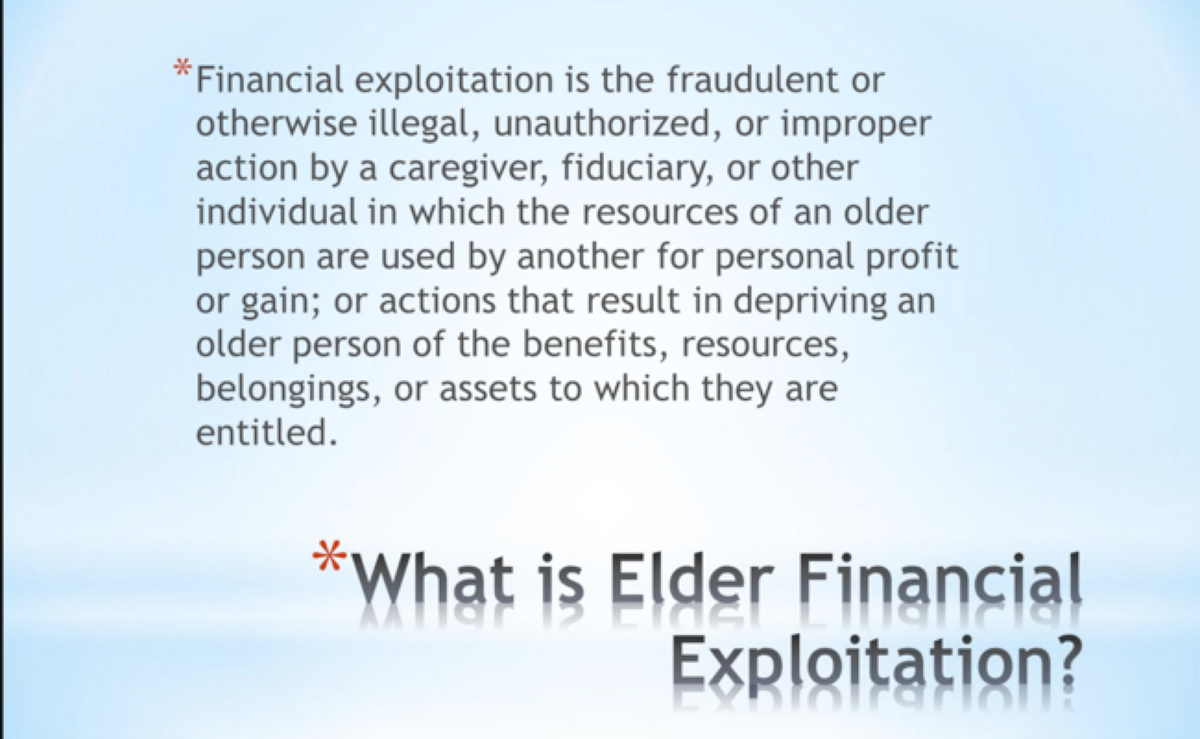 Definition of Elder Financial Fraud